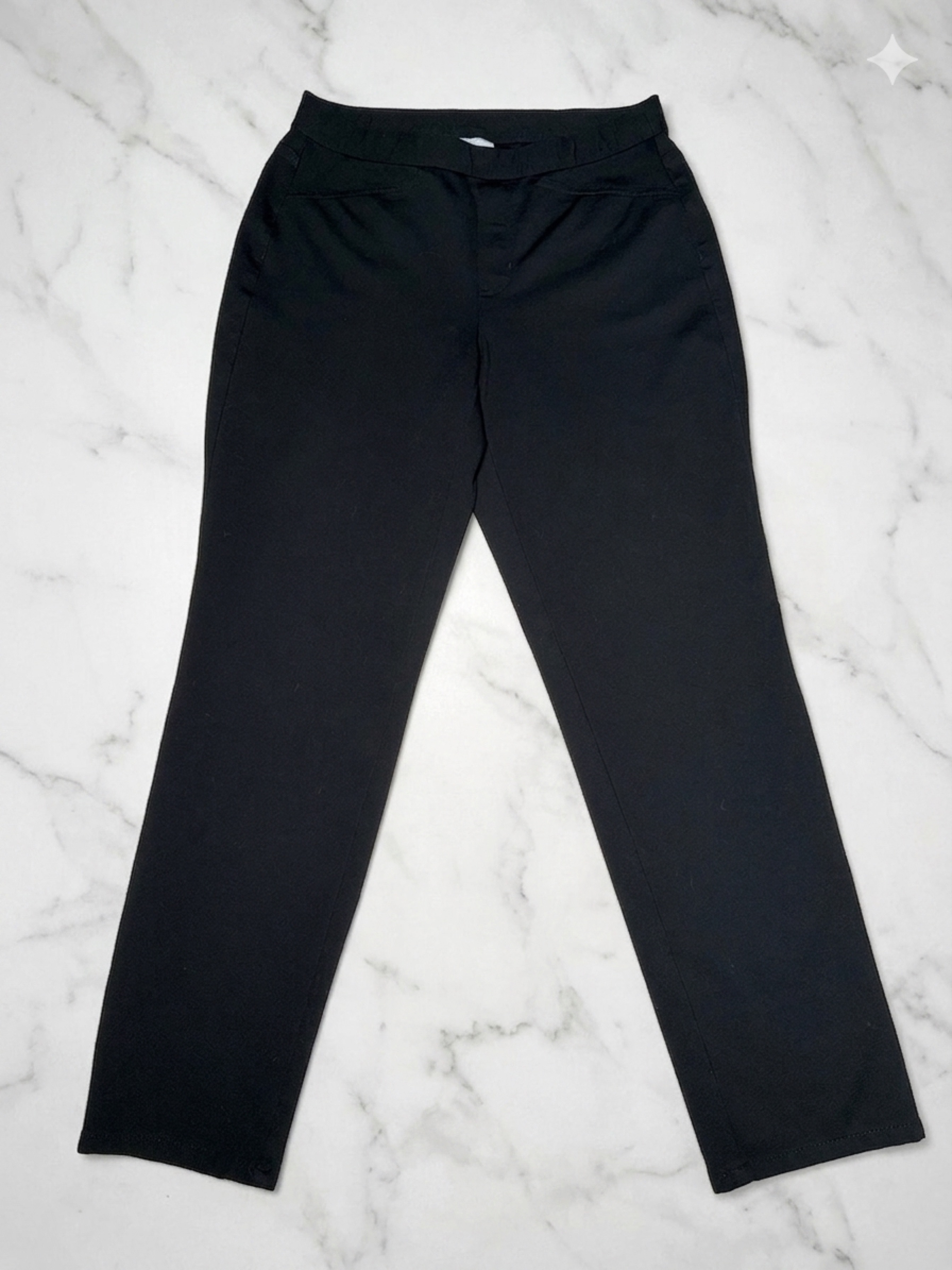 J. Jill Black Ponte Slim-Leg Pants Pull-On Comfort Workwear Size Small
